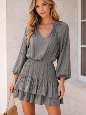 William B Tiered Mini Dress